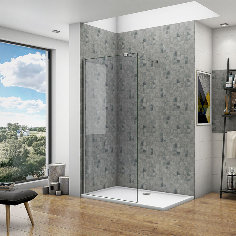 185cm Walk In Wet Room Shower Screen 8mm Nano Glass Aica Bathrooms