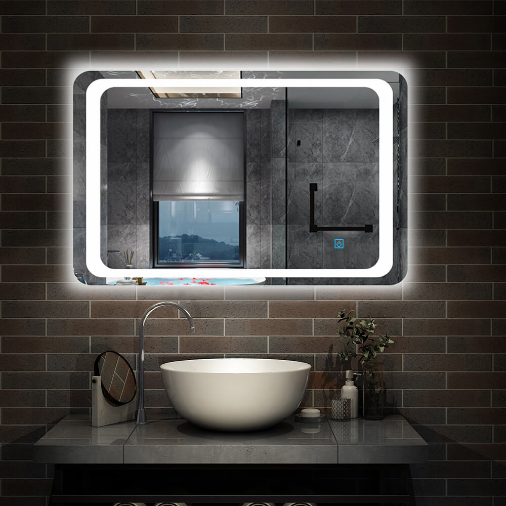 Bathroom Mirror with LED Lights Anti Fog Touch Sensor Switch – Aica  Bathrooms