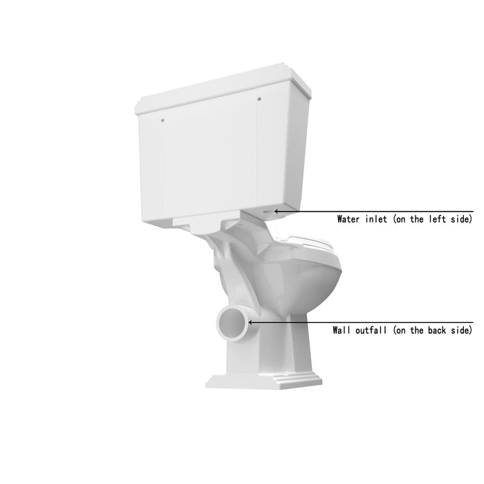 AICA Traditional Victoria Style Ceramic Close Coupled Toilet White Dual Flush Bathroom WC