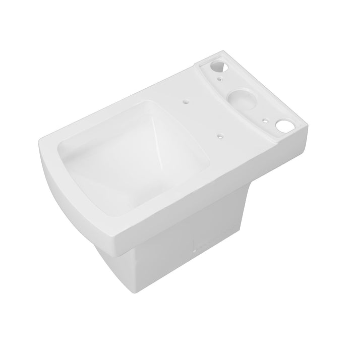 AICA Bathroom Ceramic Close Coupled Toilet White Soft Close Seat Dual Flush Square  WC