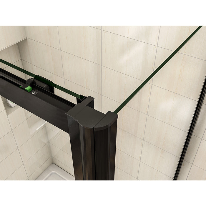 AICA-Sliding-Shower-Enclosure-Black-Frame-8mm-Glass-Cubicle-170x90CM-6