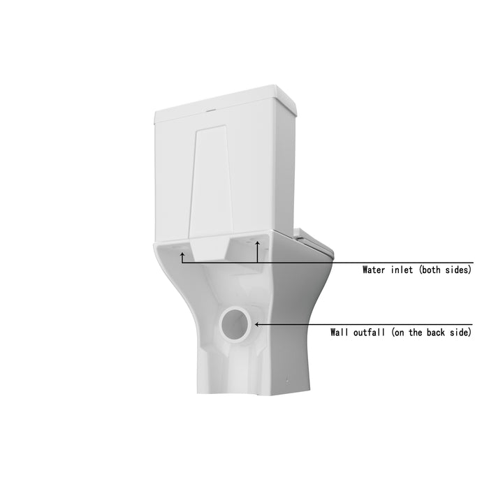 AICA Modern Close Coupled Toilet Short Projection Soft Close Seat Bathroom WC