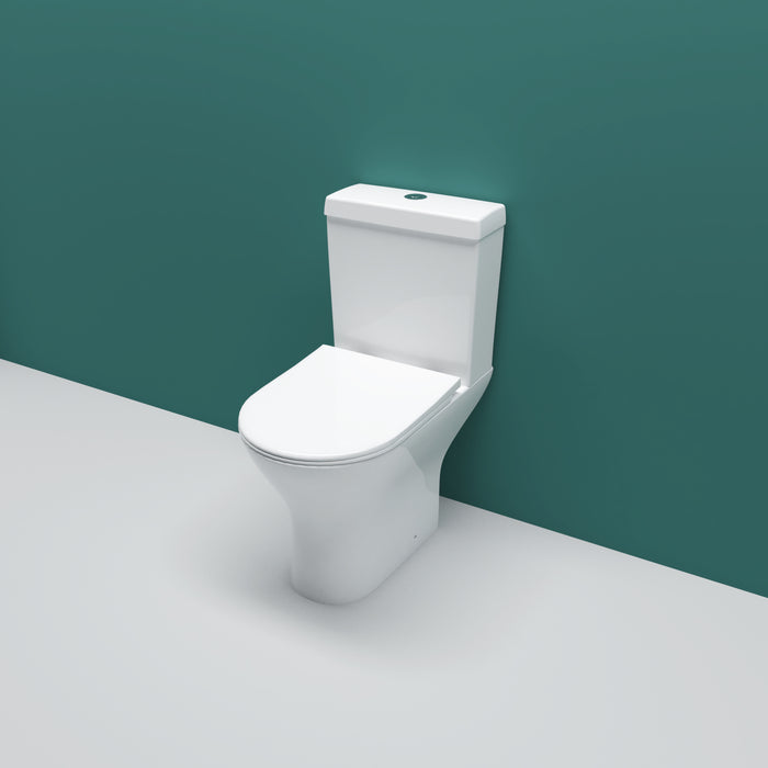 AICA Modern Close Coupled Toilet Short Projection Soft Close Seat Bathroom WC