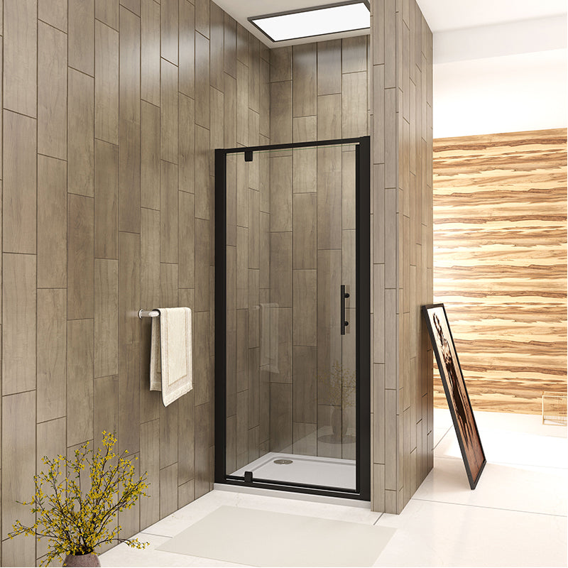 AICA Shower Enclosure Black Pivot Shower Door 700x1850mm — Aica Bathrooms