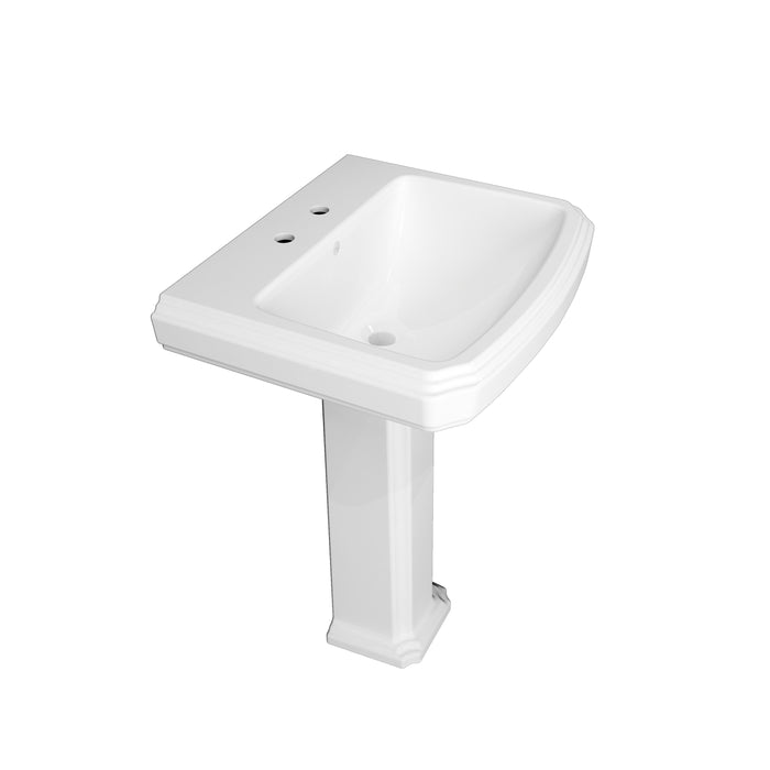 AICA Bathroom Traditional Pedestal Basin Sink  Full Floorstanding  - 2 Tap Hole