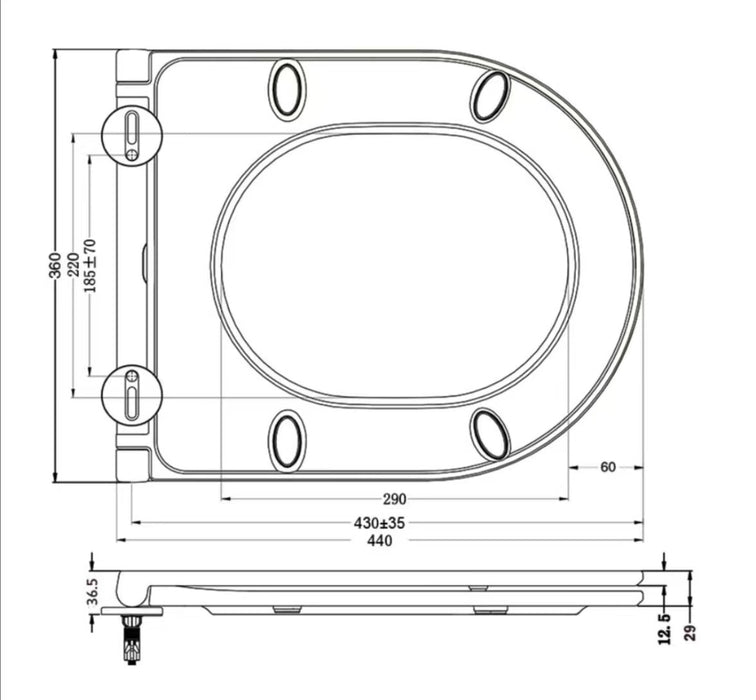 AICA Bathroom Modern Rimless Wall Hung Toilet WC Pan With UF Soft Close Seat