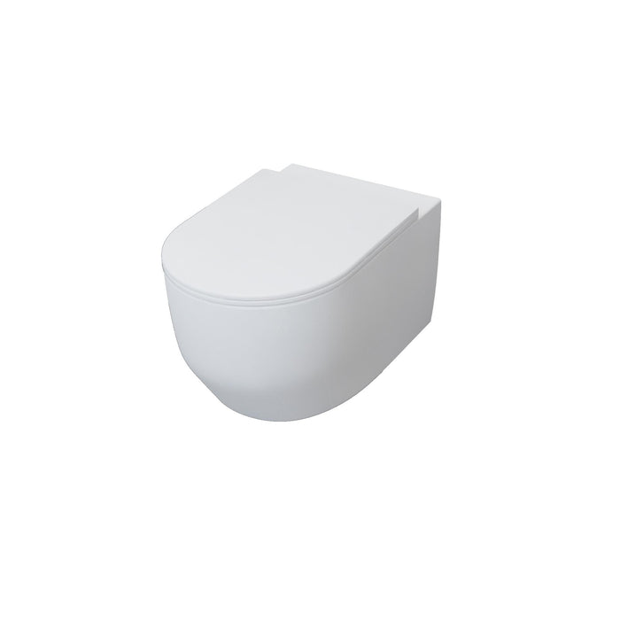 AICA Bathroom Wall Hung Rimless Toilet Pan Soft Close Seat (UF) WC