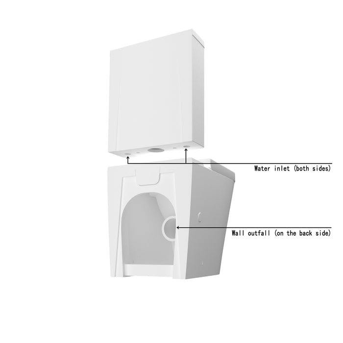 AICA Bathroom Rimless Close Coupled Toilet Soft Close Seat WC White  Round