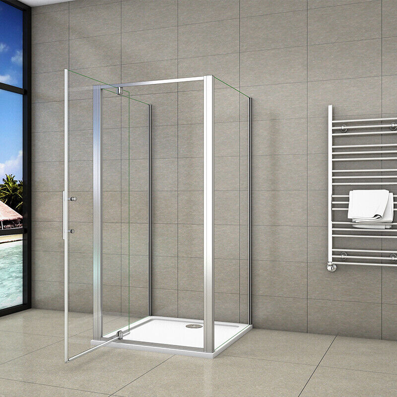 AICA-Bathroom-90x80CM Pivot Shower Enclosure Glass Double Side Panel-3