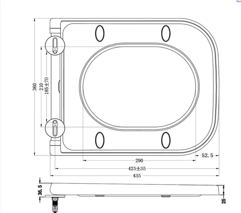 AICA Bathroom Rimless Wall Hung Toilet Soft Close Seat (UF) Pan WC