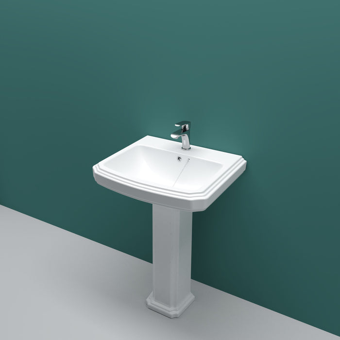 AICA Bathroom Traditional Pedestal Basin Sink  Full Floorstanding  - 1 Tap Hole