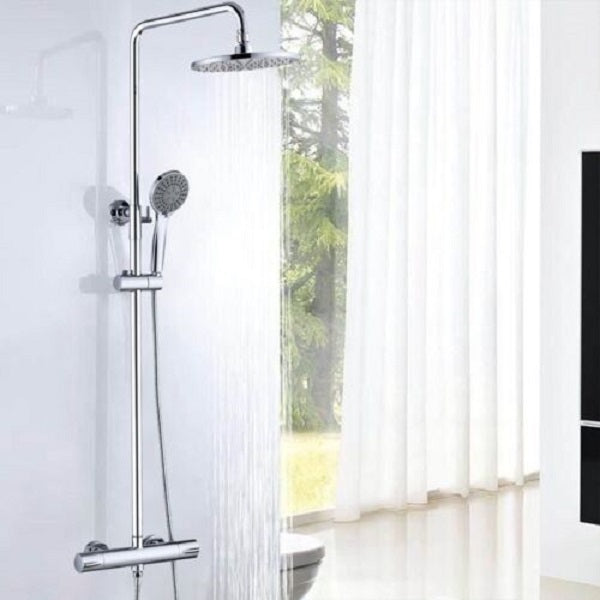 AICA silver round shower set