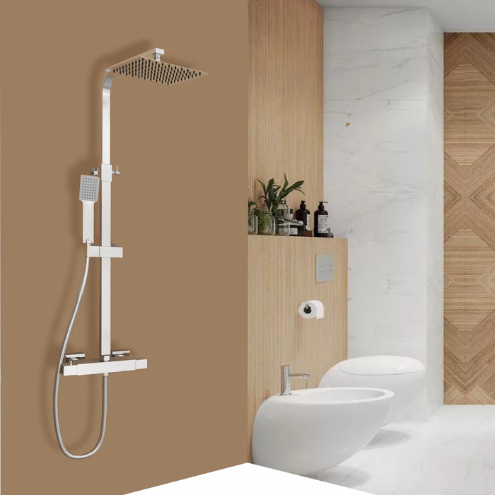 AICA SQUARE CHROME SHOWER SET