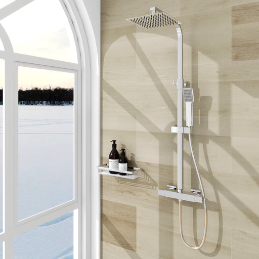 AICA SQUARE SILVER SHOWER SET