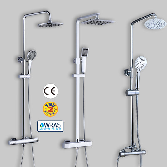 Exira Thermostatic Shower System With Rainfall Shower and Hand Shower