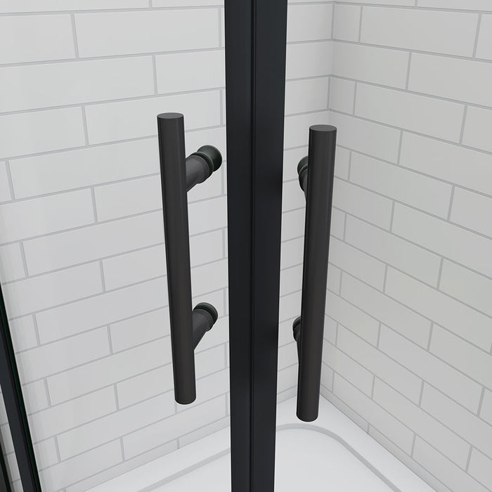 AICA Quadrant Shower Black Enclosure 100x80x185cm