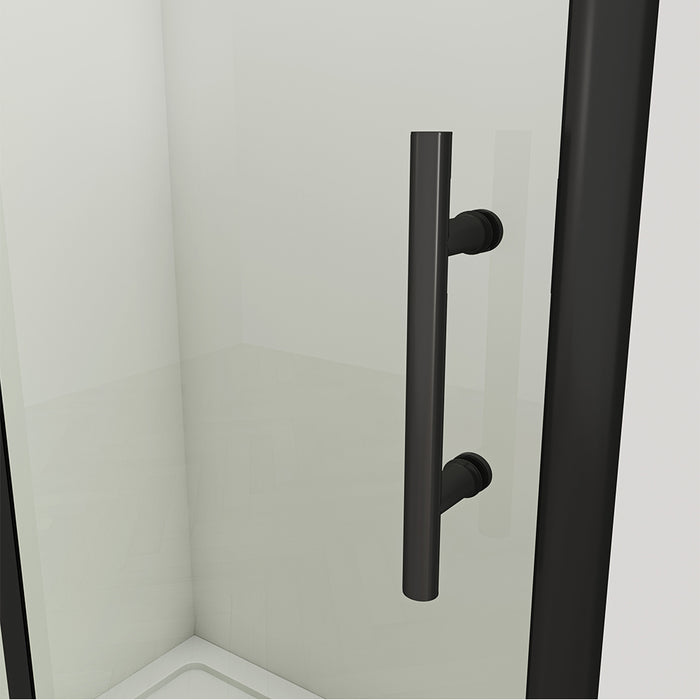 AICA Bathrooms Black Shower Sliding Enclosure glass NANO door