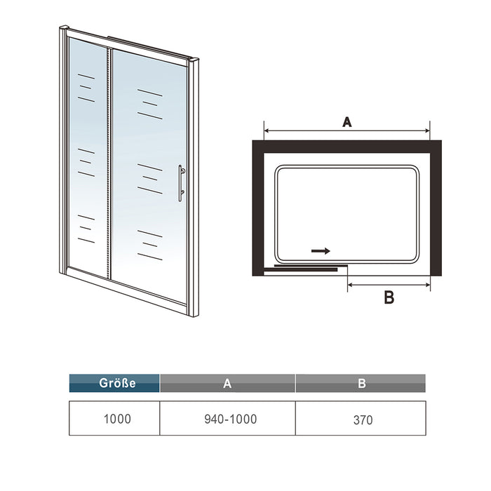 AICA Bathrooms Black Shower Sliding Enclosure glass NANO door