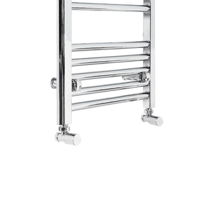 Chrome Heated Towel Rail Straight Bathroom Ladder Radiator Bottom Detail