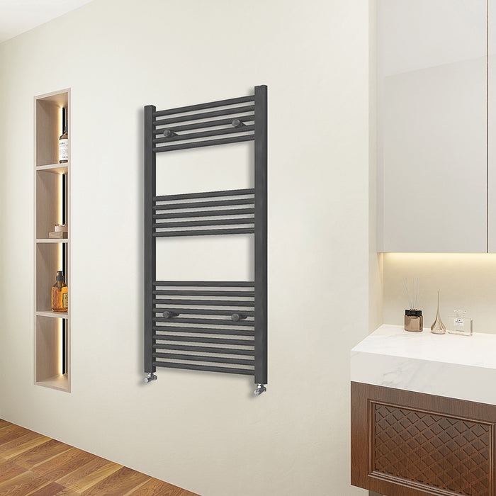 Bathroom Central Heating Towel Rail Straight Designer Anthracite Ladder Radiator Warmer