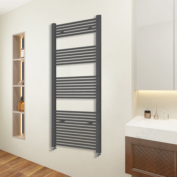 Bathroom Central Heating Towel Rail Straight Designer Anthracite Ladder Radiator Warmer