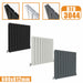 Designer Radiator Horizontal White Grey Flat Panel 600x612MM Rads Double Panel AICA