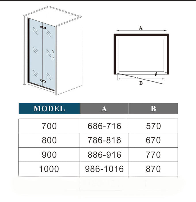 AICA frameless Shower Bifold door