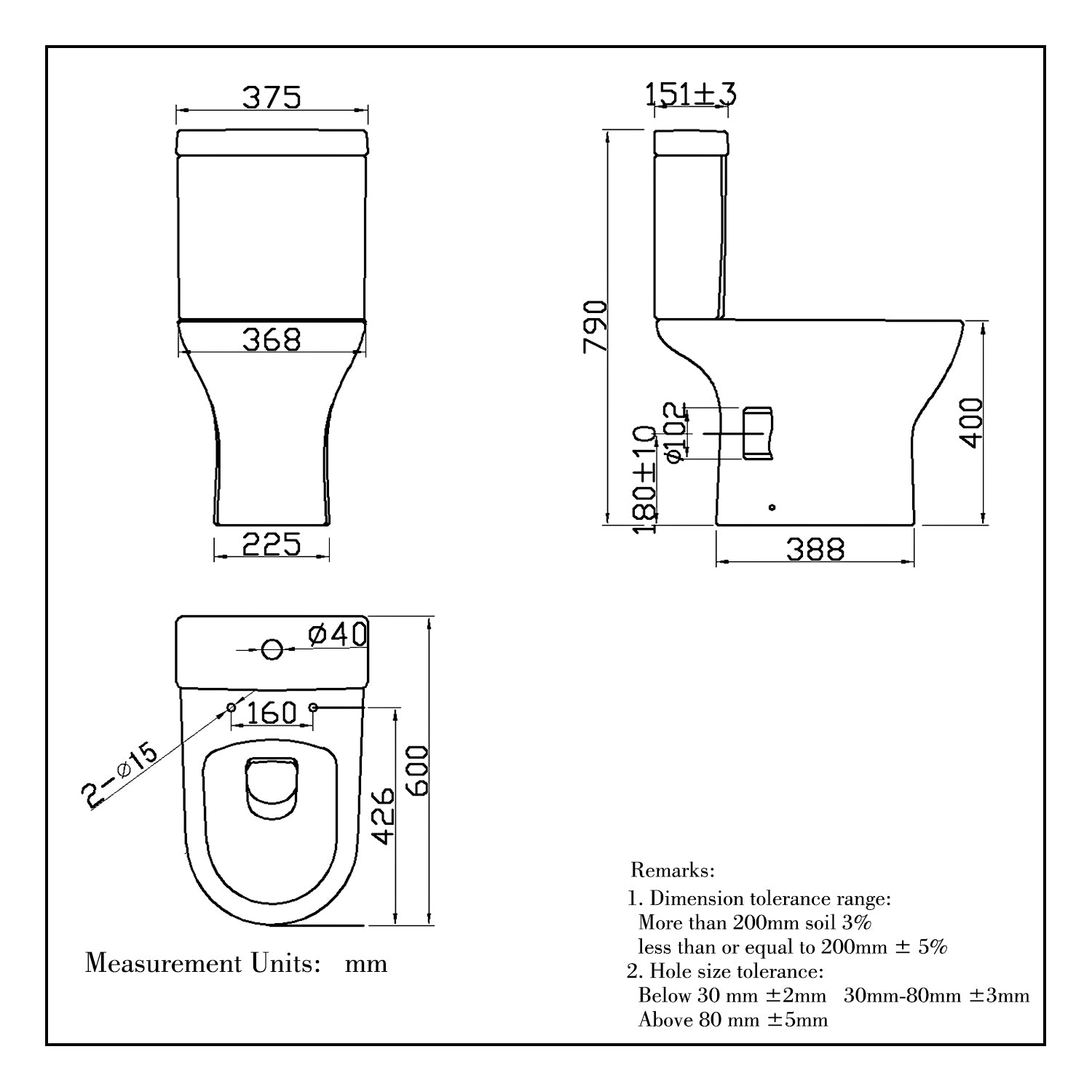 AICA Modern Close Coupled Toilet Short Projection Soft Close Seat