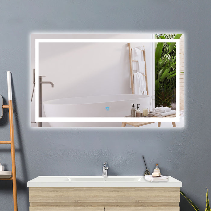 AICA Bathrooms 3 Colour LED Mirror, Anti-fog, Touch wall switch, Infinitely Dimmable, Power Failure Memory