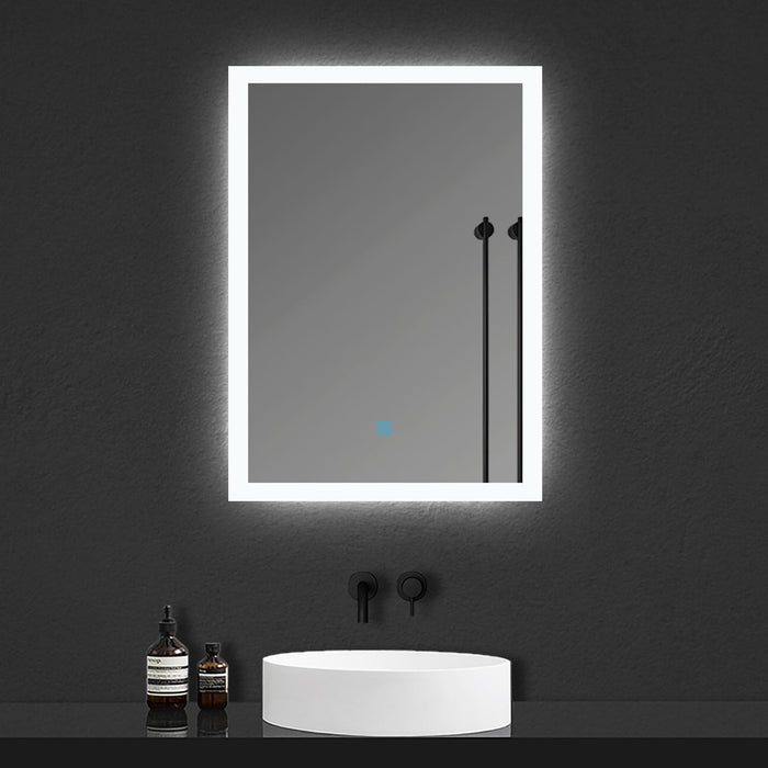 AICA Bathrooms Bathroom LED Mirror, Illuminated bathroom Mirror with LED Lights Dimmable Anti-fog Shatter-Proof with Demister Pad Tempered Wall Mirrors