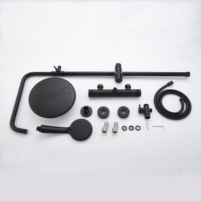 AICA round black shower set