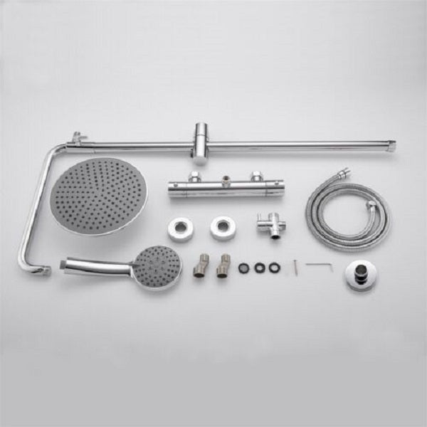 AICA silver round shower set