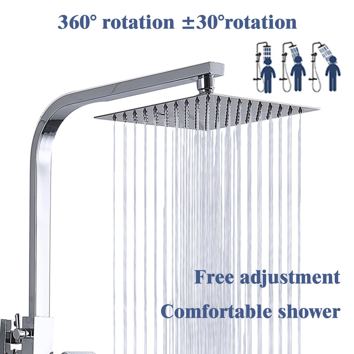 AICA SQUARE CHROME SHOWER SET