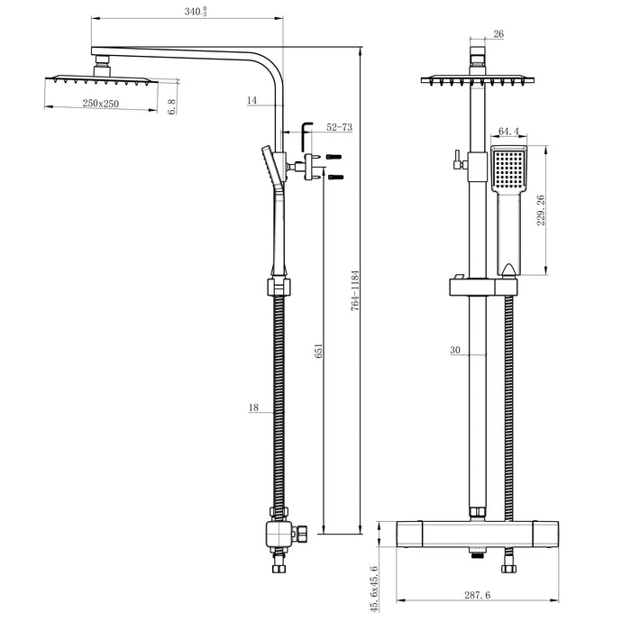 AICA Bathrooms Thermostatic Shower Mixer Set 205H