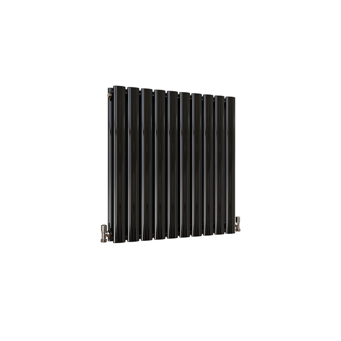 Horizontal Oval Column Anthracite & White Designer Central Heating Radiator UK