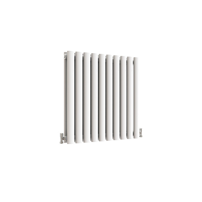 Horizontal Oval Column Anthracite & White Designer Central Heating Radiator UK