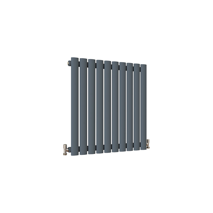 Horizontal Oval Column Anthracite & White Designer Central Heating Radiator UK