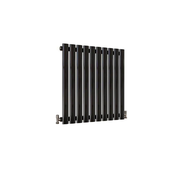 Horizontal Oval Column Anthracite & White Designer Central Heating Radiator UK