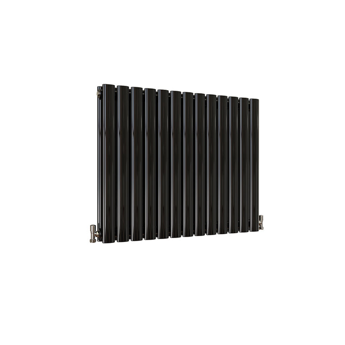 Horizontal Oval Column Anthracite & White Designer Central Heating Radiator UK