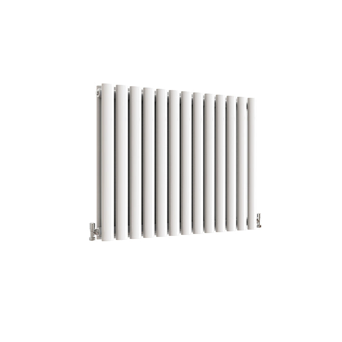 Horizontal Oval Column Anthracite & White Designer Central Heating Radiator UK