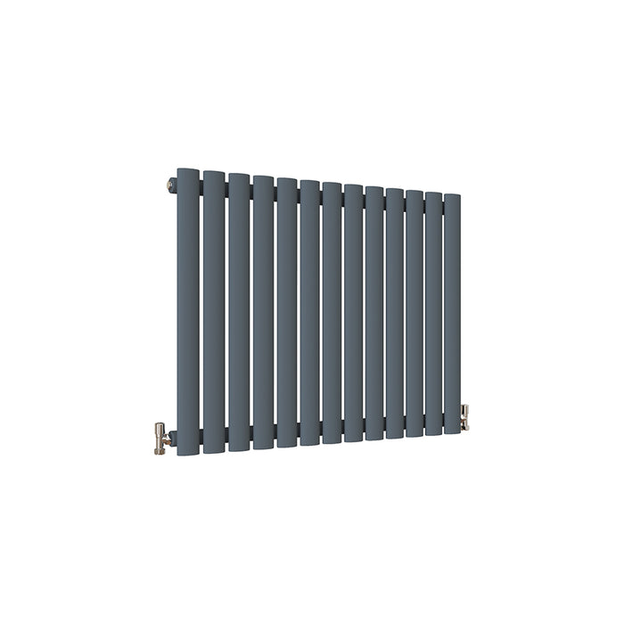 Horizontal Oval Column Anthracite & White Designer Central Heating Radiator UK