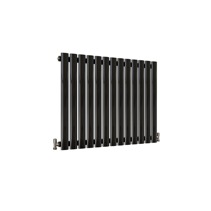 Horizontal Oval Column Anthracite & White Designer Central Heating Radiator UK