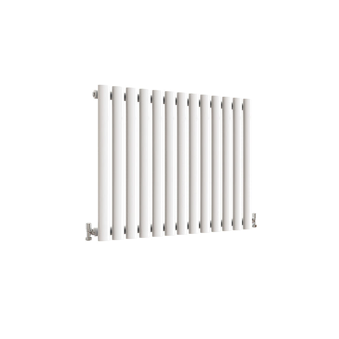 Horizontal Oval Column Anthracite & White Designer Central Heating Radiator UK