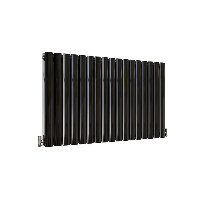 Horizontal Oval Column Anthracite & White Designer Central Heating Radiator UK