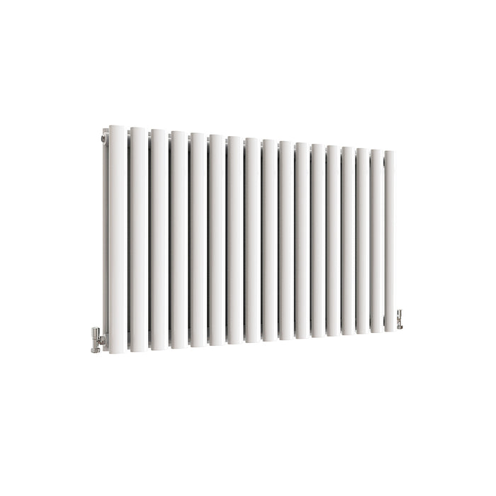 Horizontal Oval Column Anthracite & White Designer Central Heating Radiator UK