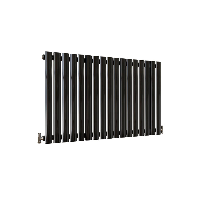 Horizontal Oval Column Anthracite & White Designer Central Heating Radiator UK