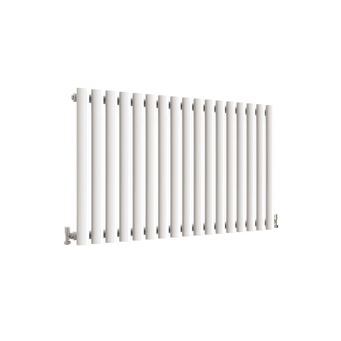 Horizontal Oval Column Anthracite & White Designer Central Heating Radiator UK