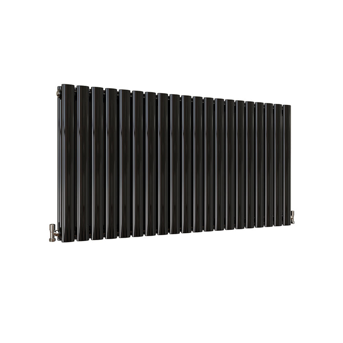 Horizontal Oval Column Anthracite & White Designer Central Heating Radiator UK