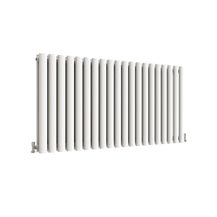 Horizontal Oval Column Anthracite & White Designer Central Heating Radiator UK