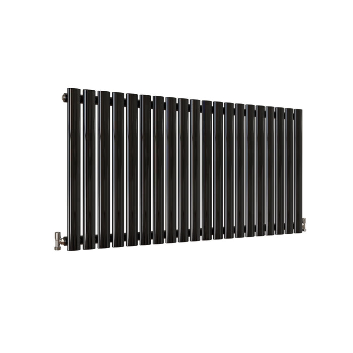 Horizontal Oval Column Anthracite & White Designer Central Heating Radiator UK